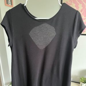 Black Short Sleeve Tee with Keyhole